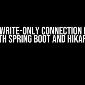 Does a write-only connection for DB2 exist with Spring Boot and Hikari Pools?