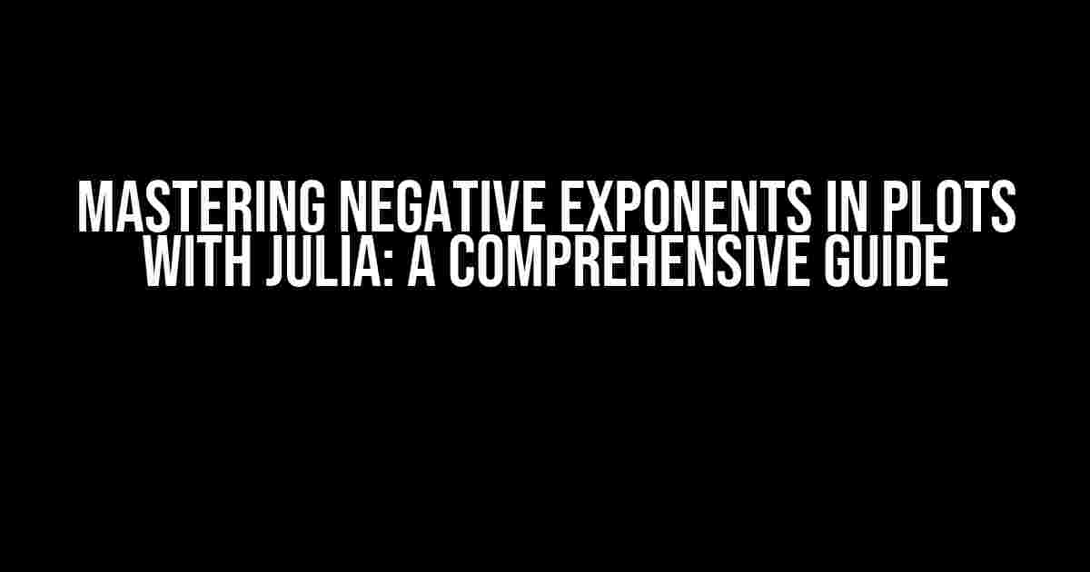 Mastering Negative Exponents in Plots with Julia: A Comprehensive Guide