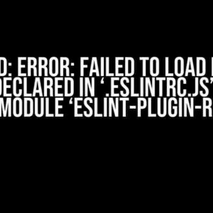 Solved: Error: Failed to Load Plugin ‘react’ Declared in ‘.eslintrc.js’: Cannot Find Module ‘eslint-plugin-react’