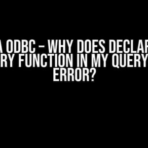 Stata ODBC – Why does declaring a temporary function in my query yield an error?